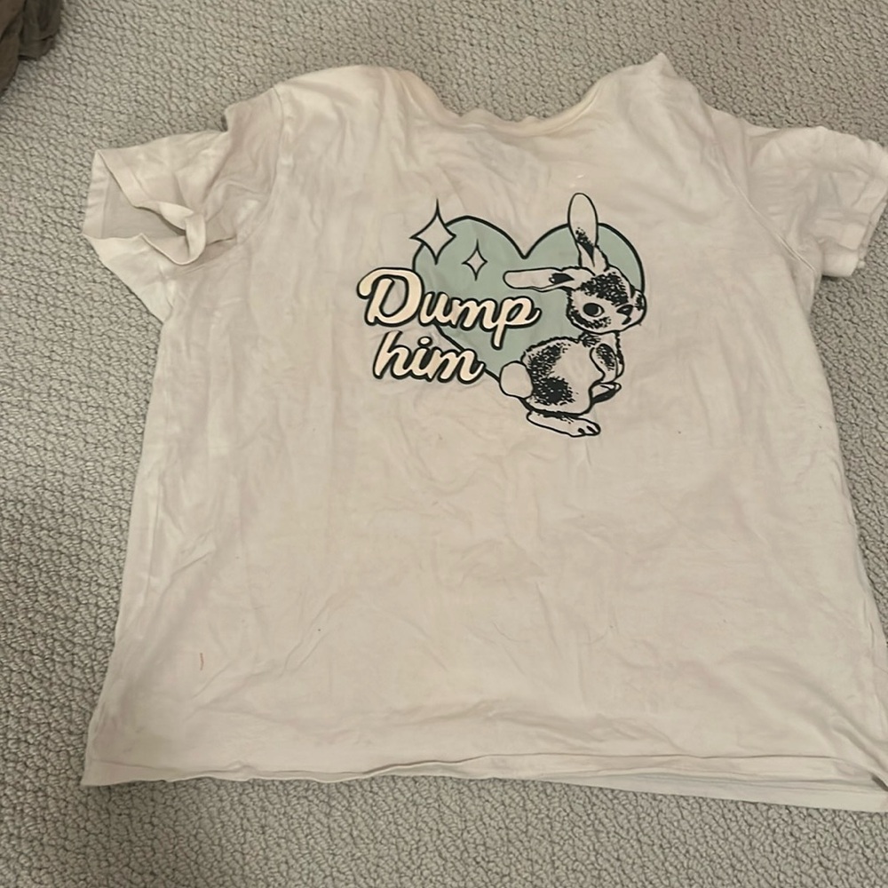 dump him tee bunny heart y2k cute slim fit